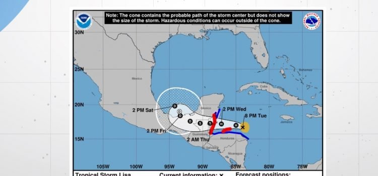 CONRED advierte que Tormenta Tropical Lisa se intensifico a huracán