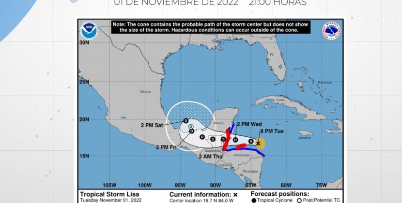CONRED advierte que Tormenta Tropical Lisa se intensifico a huracán
