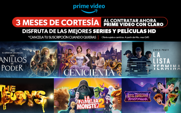 3 meses de Amazon Prime Video con Claro Guatemala