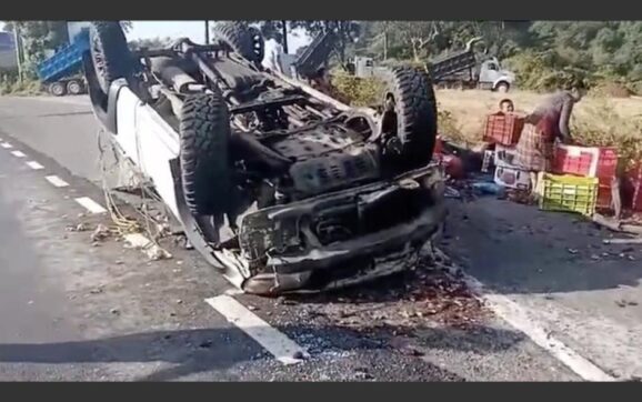 Accidente complica tránsito en carretera a El Salvador