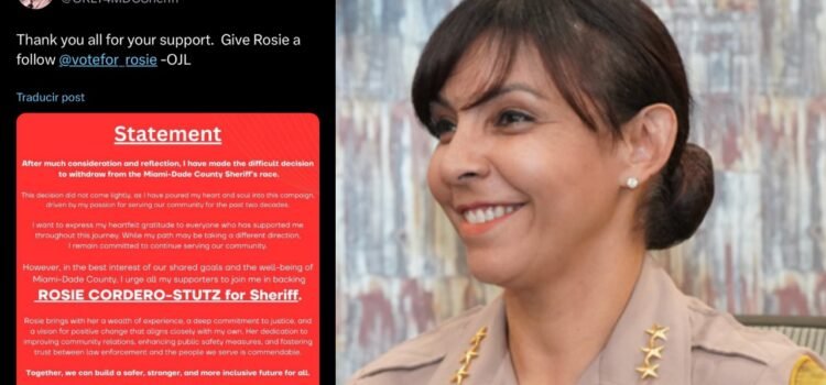 Orlando López retira candidatura y respalda a Rosie Cordero-Stutz para Sheriff de Miami-Dade