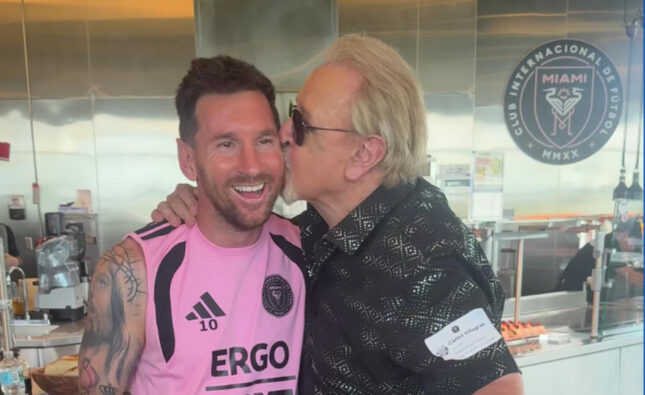 Messi y Kiko se dan fraternal beso