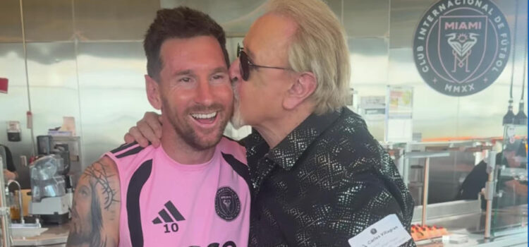 Messi y Kiko se dan fraternal beso